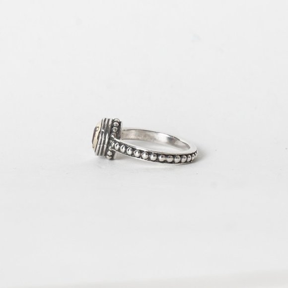 Designer Silver Ring with 14K Gold and Garnet - Picture 5 of 5